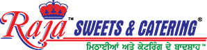Raja Sweets and Catering Punjabi storefront sign.